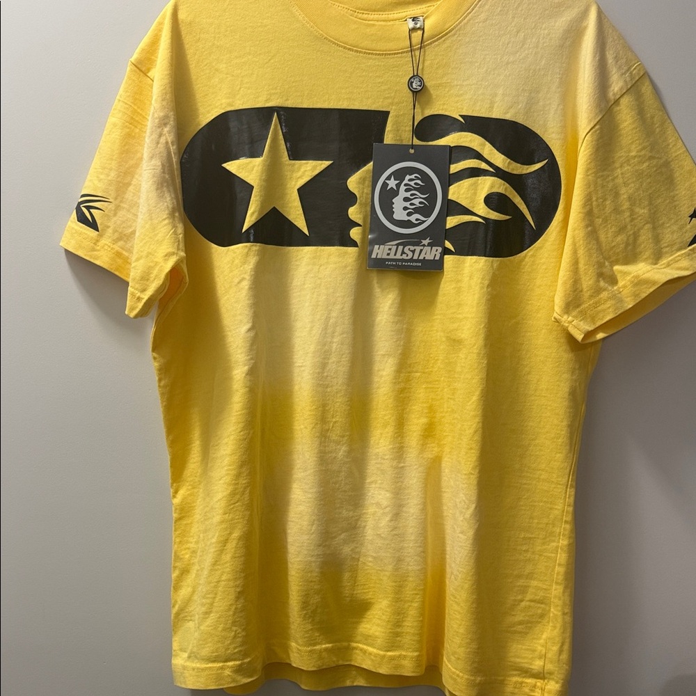 Yellow Graphic Hellstar T-Shirt for Men